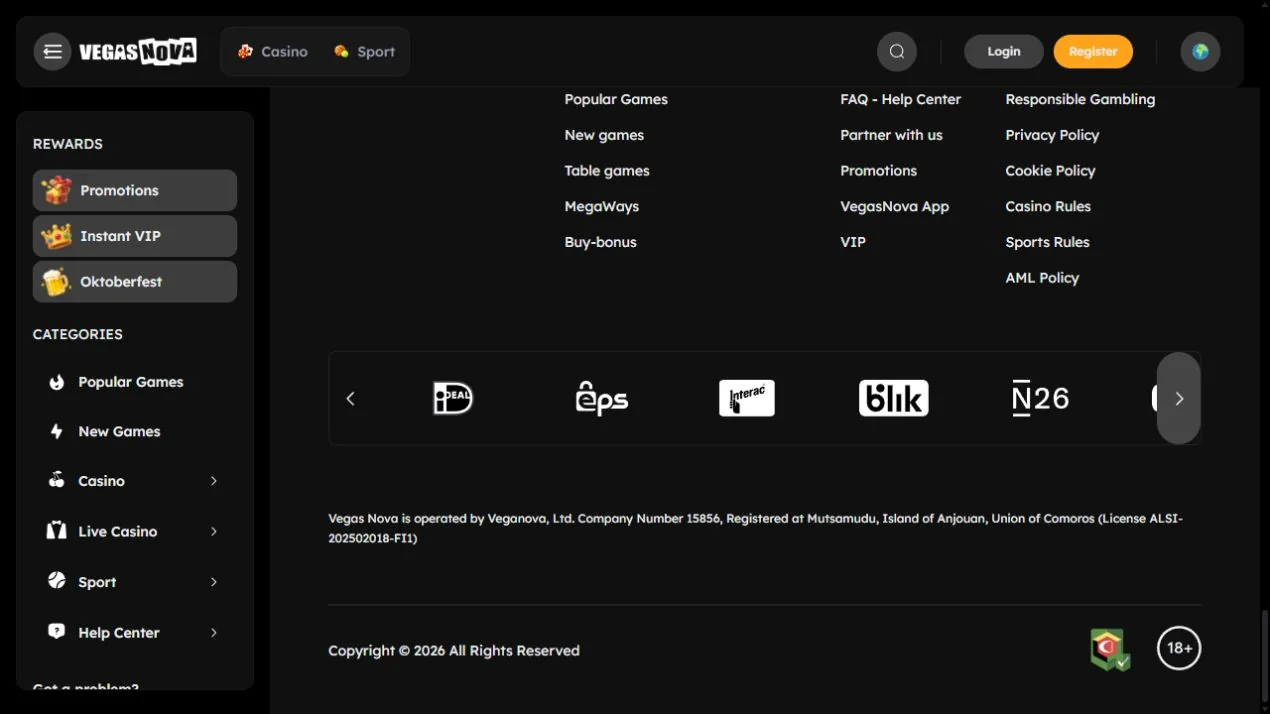 VegasNova global local-payment logos reviewed for Deutschland